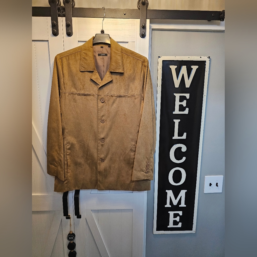 Alfani Men's Large Leather Suede Jacket